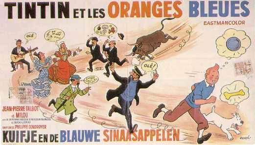 Affiche de Tintin et les oranges bleues