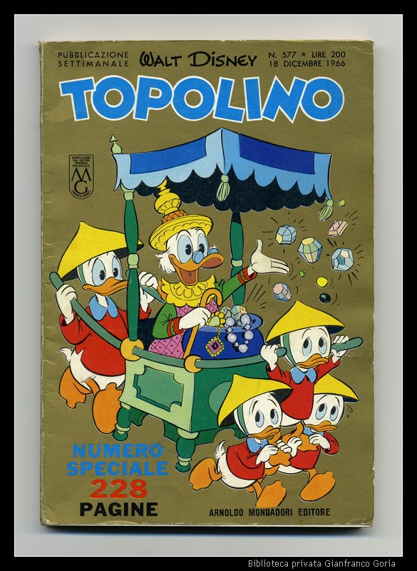 Topolino 577 - 18 dicembre 1966 - cover GB Carpi da Barks.jpg