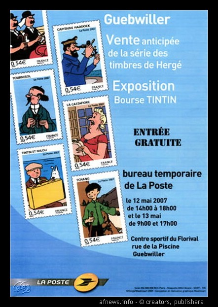 Affiche-Timbres francobolli 2007 Tintin.jpg