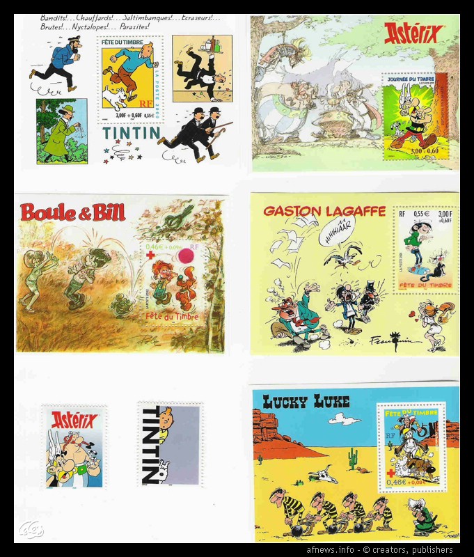 Timbres2 francobolli tintin blule bill gaston lucky luke asterix.jpg