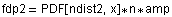 fdp2 = PDF[ndist2, x] * n * amp