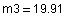 m3 = 19.91