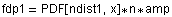fdp1 = PDF[ndist1, x] * n * amp