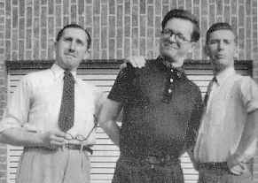 Edgar P. Jacobs, Jacques van Melkebeke and Hergé in 1944