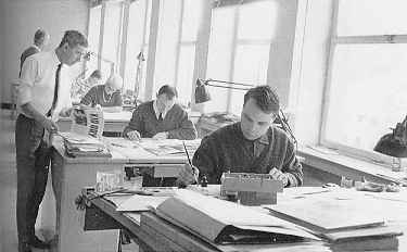 Work at Studio Hergé, 1964
