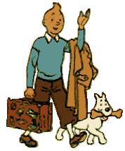 Tintin avec valise